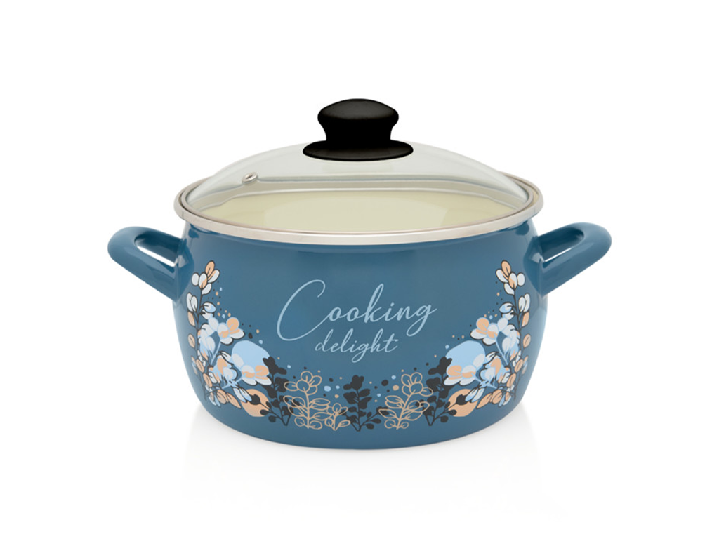 Oala 4.2l cu capac sticla Cooking Delight Metalac email/20cm/4.2l