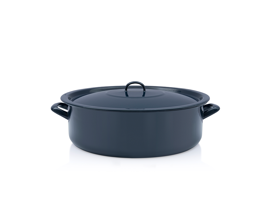 Cratita 20l cu capac Teget Finska Metalac email/40cm/20l