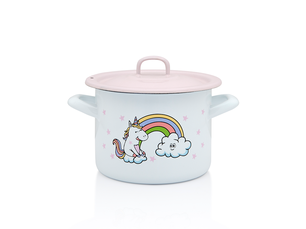 Oala 1.5l cu capac Unicorn Metalac email/14cm/1.5l