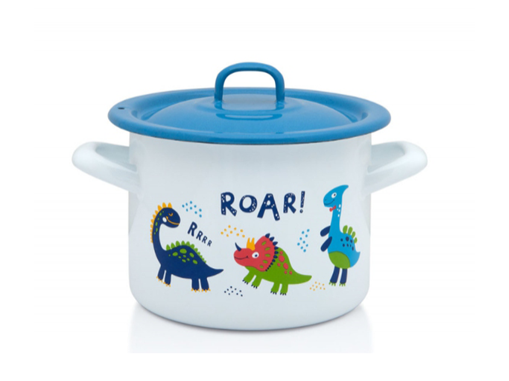 Oala 1.5l cu capac Dino Metalac email/14cm/1.5l