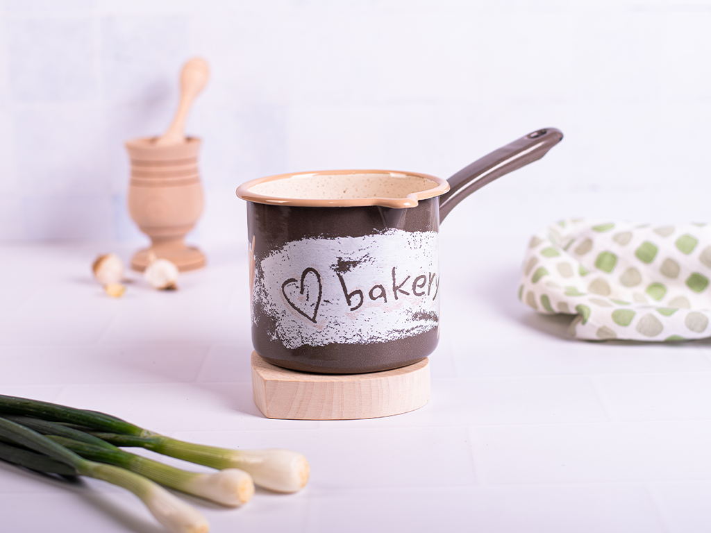Ibric cu maner lung 1.2l Bakery Metalac email/12cm/1.2l