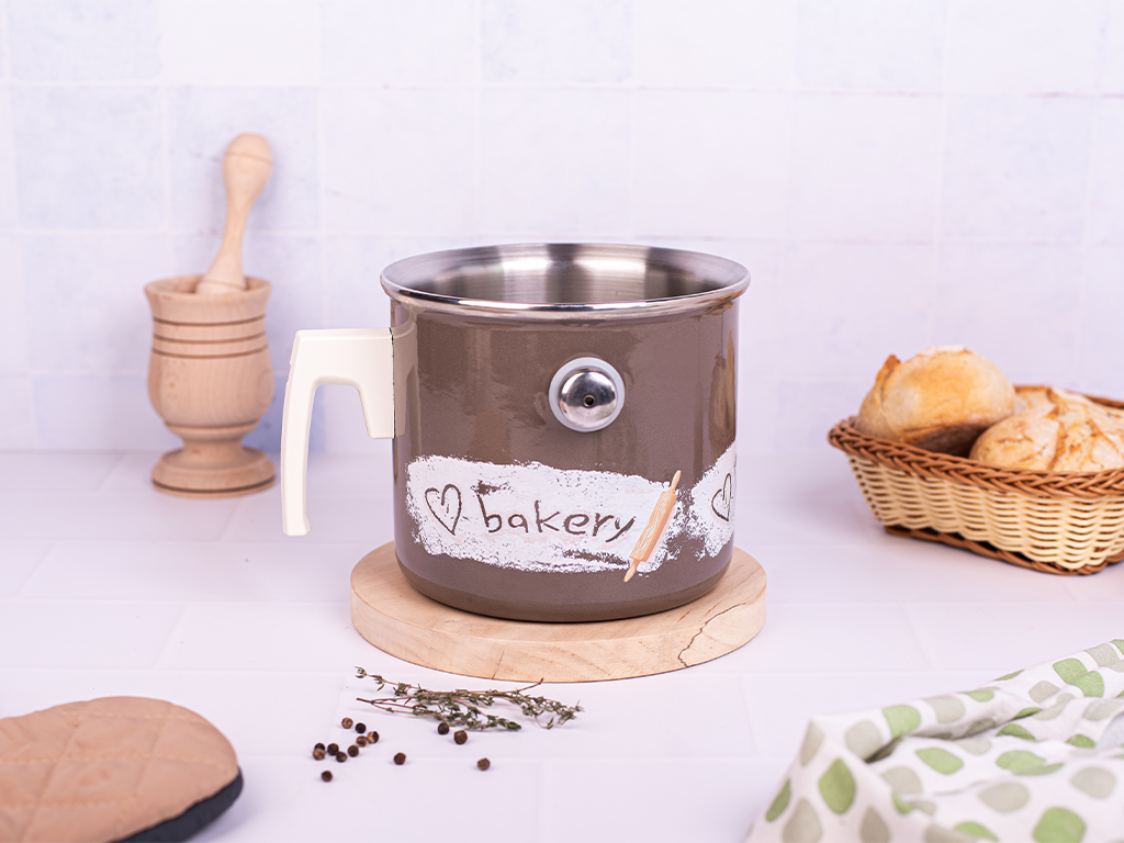 Oala pentru gatit la abur 2l Bakery Metalac email/16cm/2l