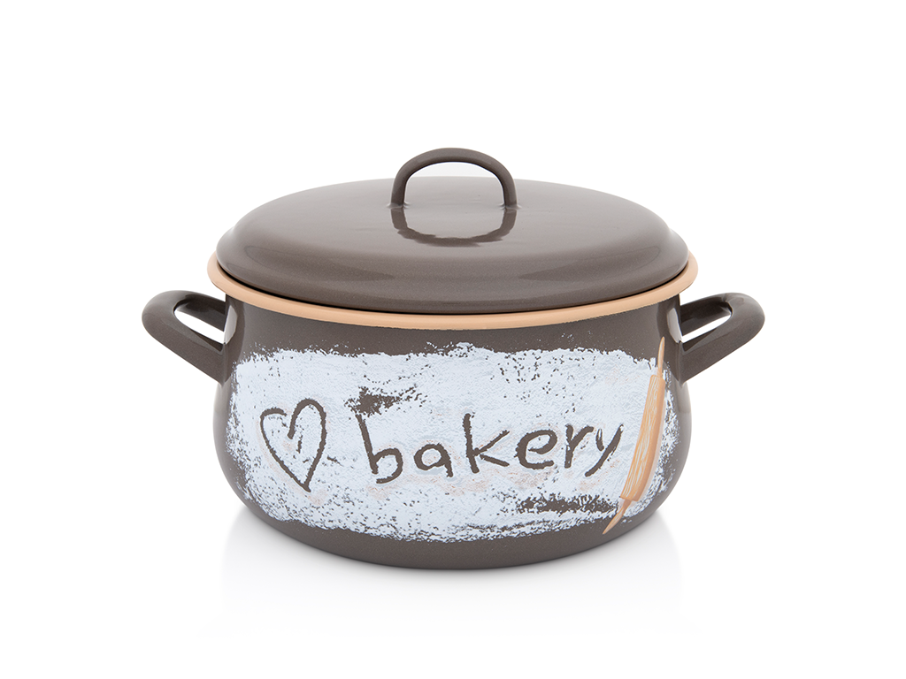 Oala 6.5l cu capac din sticla Bakery Metalac email/24cm/6.5l