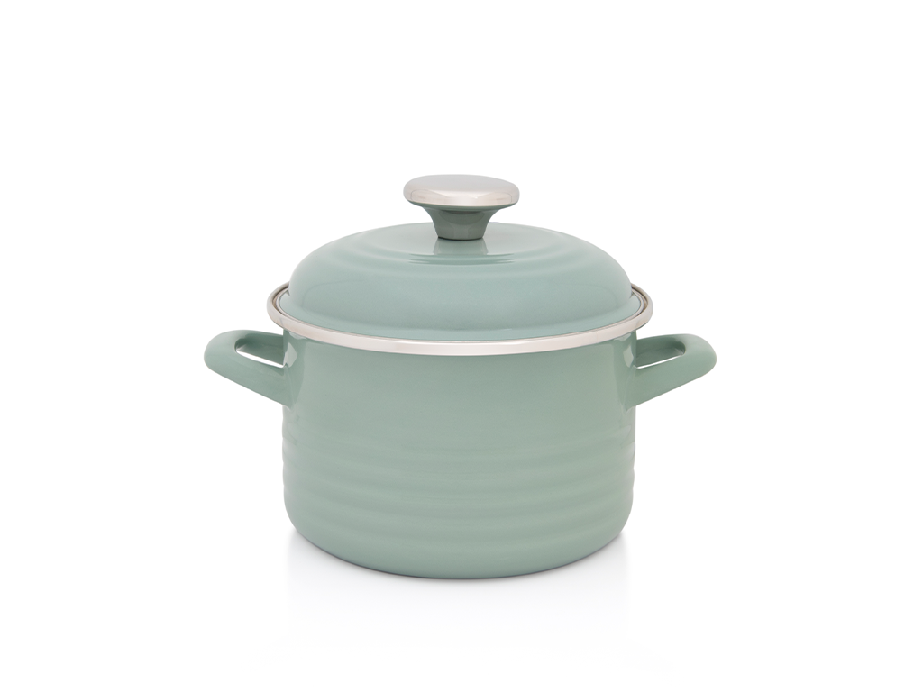 Oala 2l cu capac Standard Wave Verde Metalacemail/16cm/2l/verde pastel