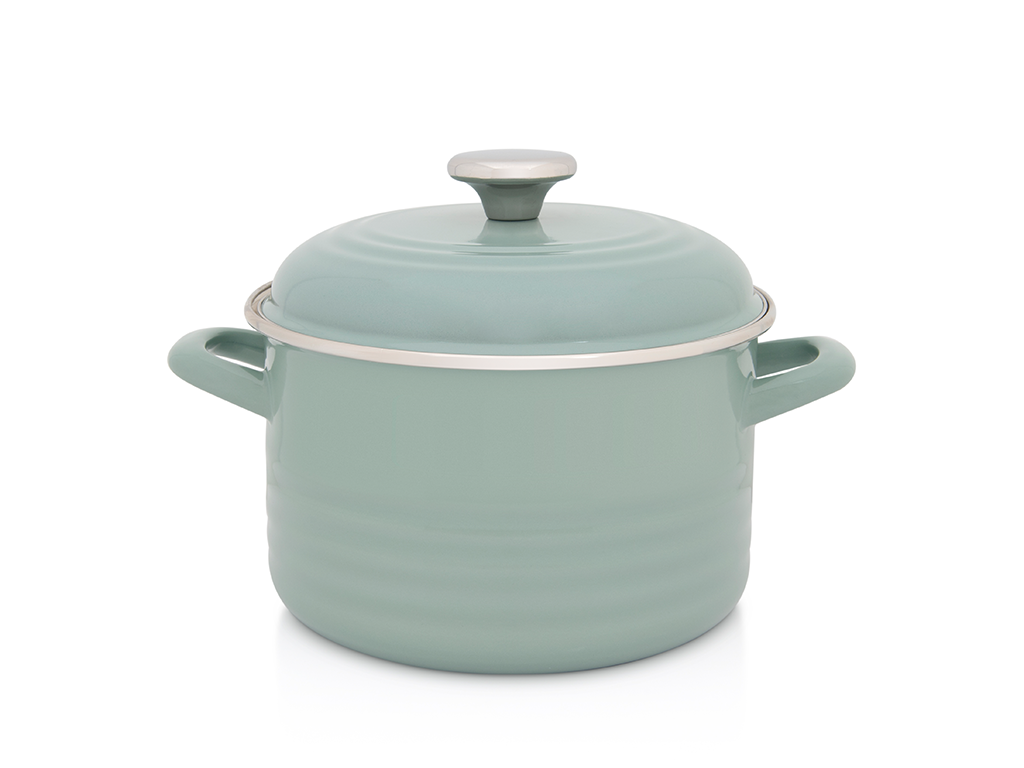 Oala 4l cu capac Standard Wave Verde Metalacemail/20cm/4l/verde pastel