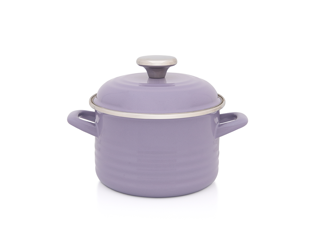 Oala 2l cu capac Standard Wave Lila Pastel Metalacemail/16cm/2l/lila pastel
