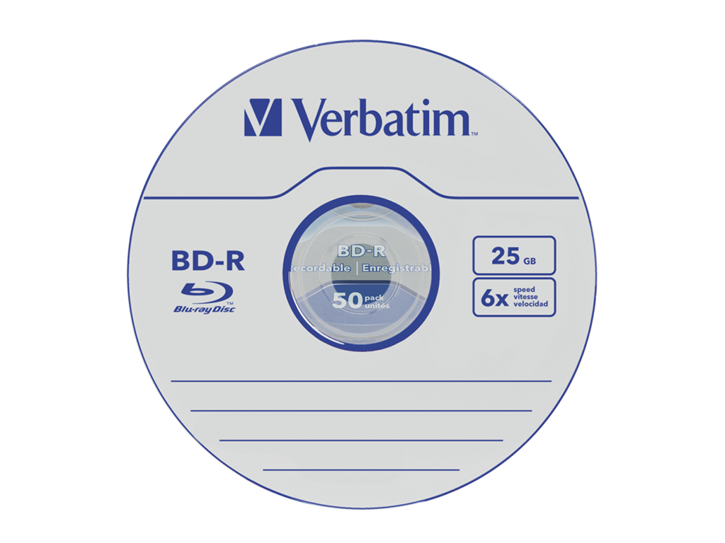 BD-R SL Datalife VERBATIM 6x 25GB, 1.3, 50 bucPack Spindle