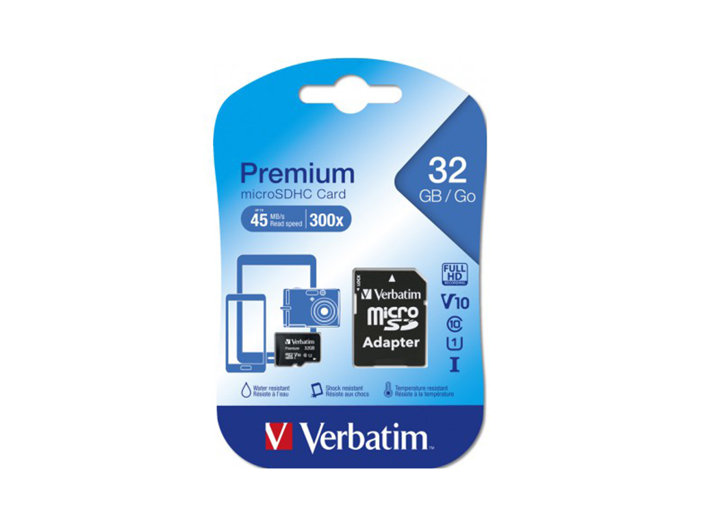 Card de memorie MicroSDXC Verbatim, 32GBPremium, CL 10