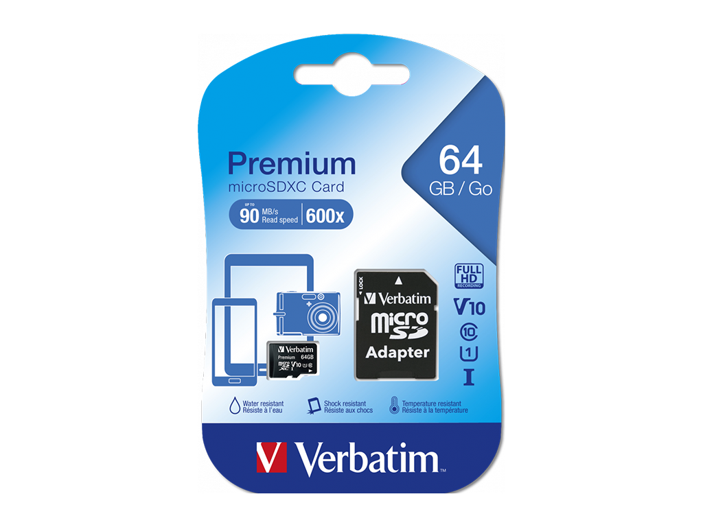 Card de memorie MicroSDXC Verbatim, 64GB