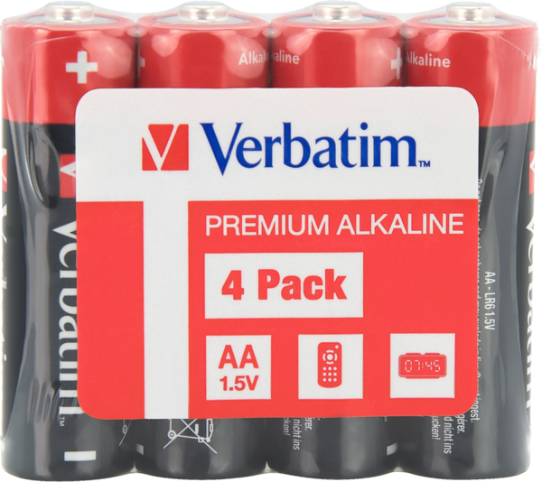 Baterii Verbatim, Alkaline, AA, 4 buc, 49501