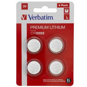 Baterii Verbatim, Lithium, CR2032, 3V, 4buc, 49533