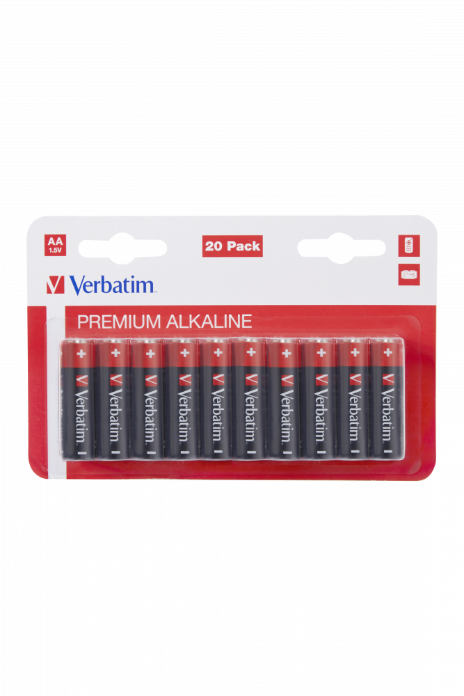 Baterii Verbatim, Alkaline, AA, 20 buc, 49877