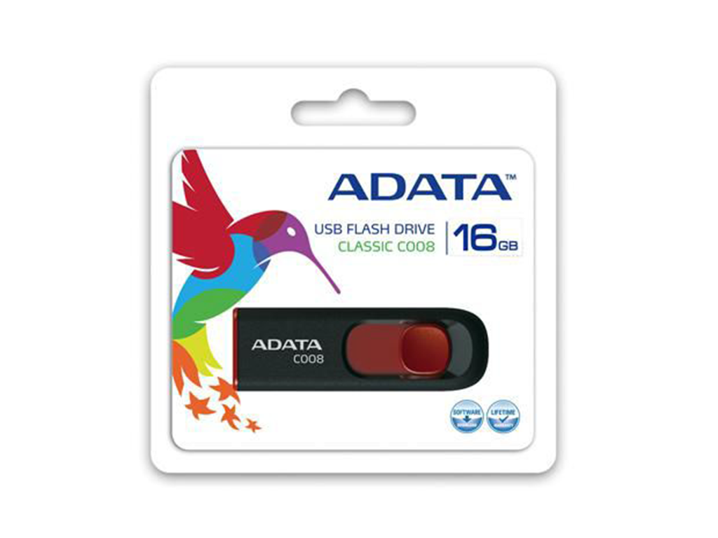 USB Flash Drive ADATA, C008, 16GB, USB 2.0 Negru/R