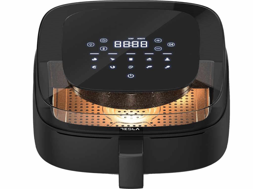 Friteuza aer cald Tesla AF550BG, 5 L, 1500WPanou digital, vizibilitate cos, 10 progr, Negru