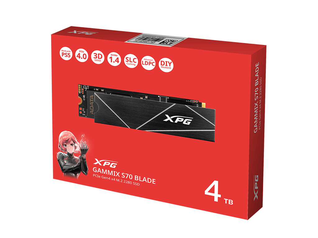 SSD ADATA XPG GAMMIX S70 BLADE 4TB PCIe Gen4x4 M.2