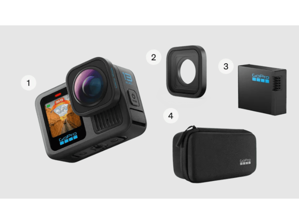Bundle Camera de actiune H13B Ultra Wide EditionBaterie Enduro, adeziv curbat, lentila wide
