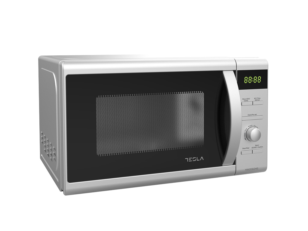 Cuptor microunde Tesla MW2060MS, 20LDigital, grill 1000W, Argintiu