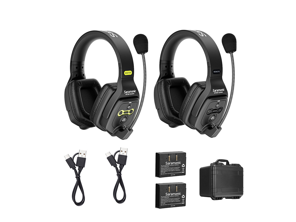 Solutie intercom stereo comp Saramonic WiTalk WT2D2xbat, 2 pers, Full-Duplex 1.9GHz, dual-ear