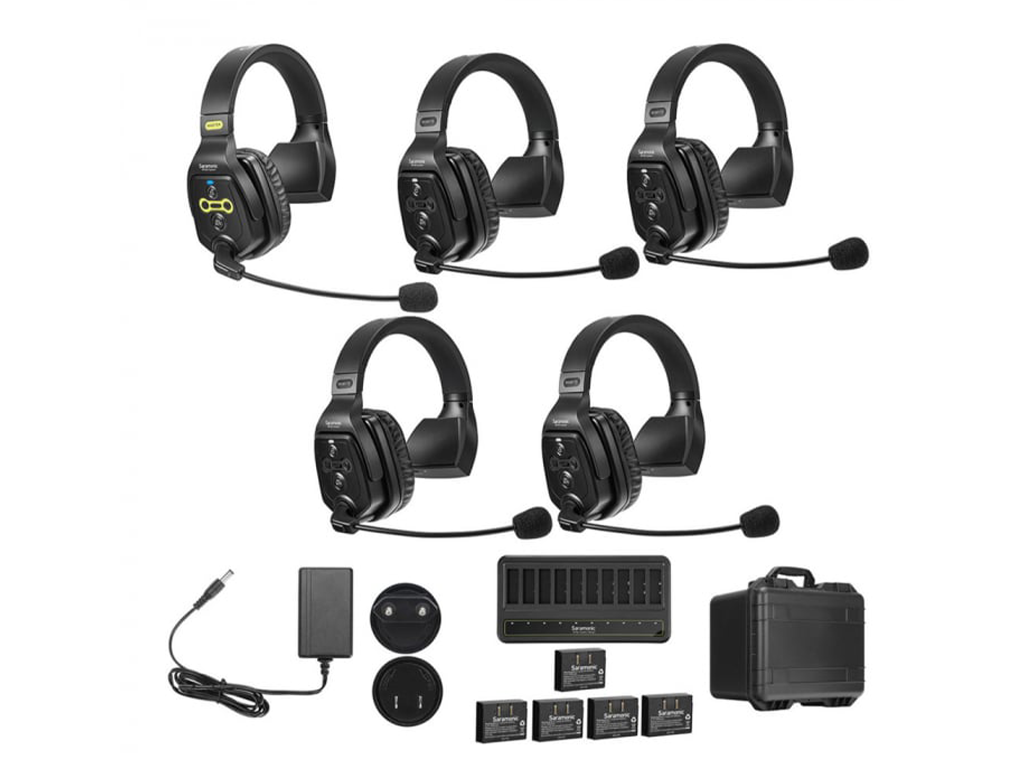 Solutie intercom completa Saramonic WiTalk WT5S5xbat, 5 pers, Full-Duplex 1.9GHz, single-ear