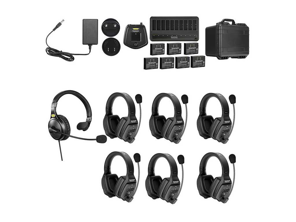 Solutie intercom stereo comp Saramonic WiTalk WT7D7xbat, 7 pers, Full-Duplex 1.9GHz, dual-ear