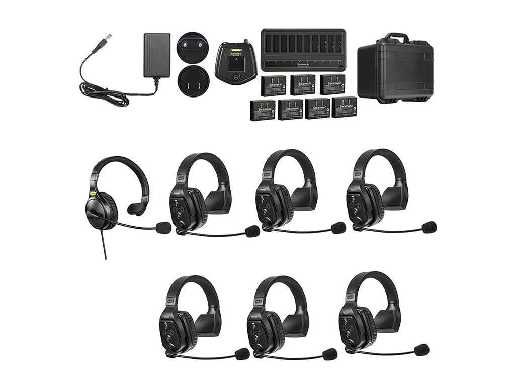 Solutie intercom completa Saramonic WiTalk WT7S7xbat, 7 pers, Full-Duplex 1.9GHz, single-ear