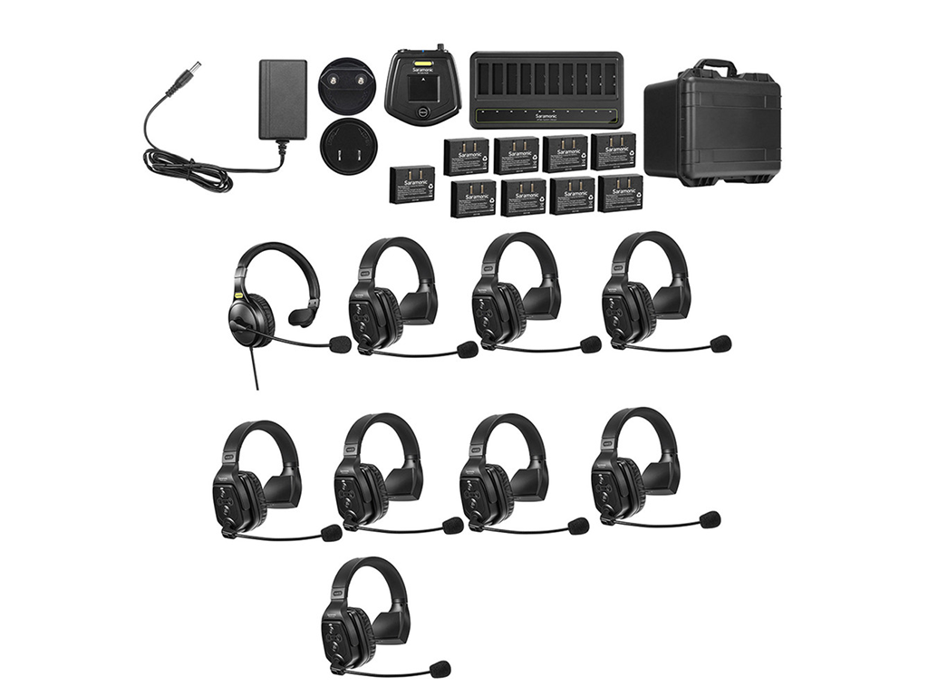 Solutie intercom completa Saramonic WiTalk WT9S9xbat, 9 pers, Full-Duplex 1.9GHz, single-ear