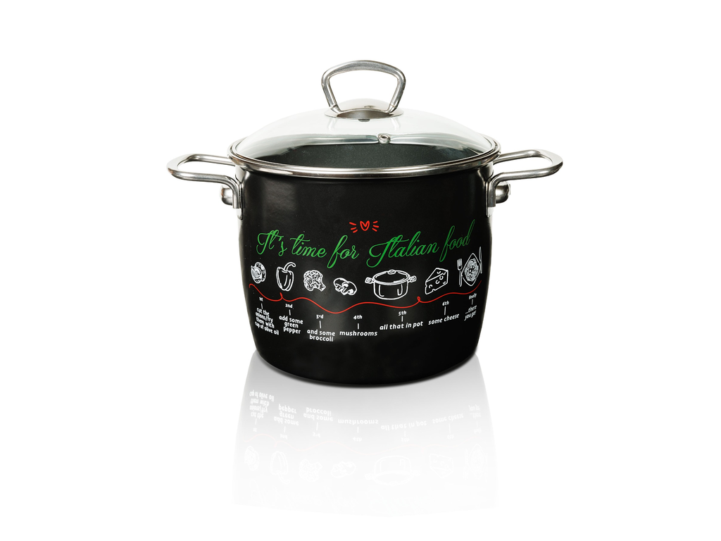 Oala 5.1l cu capac din sticla Italian Food Metalacemail/20cm/5.1l